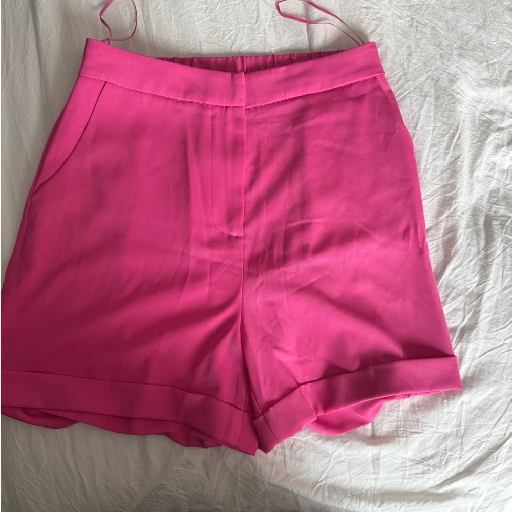 High Waist Fuchsia Shorts for Women